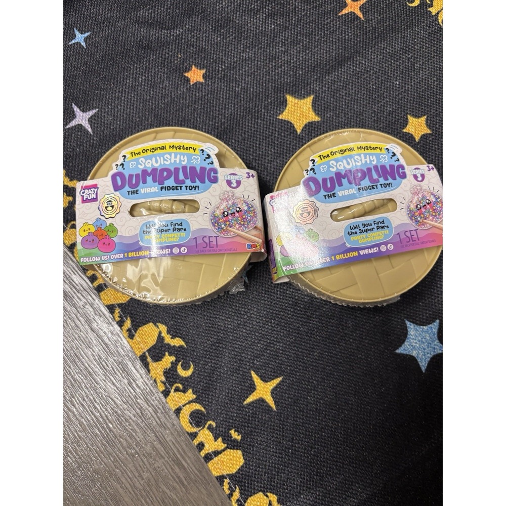 Set Of 2 Brand New Sealed Genuine RMS Squishy Dumplings, Party Confetti Edition